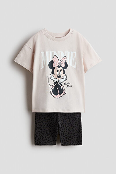 H&M 2 Parçalı Pamuklu ve Baskılı Set