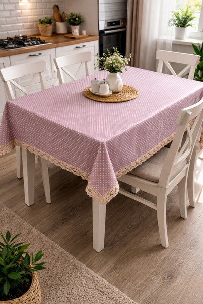 AREN HOME BABY Çok Amaçlı Pamuklu Dantelli Masa Örtüsü