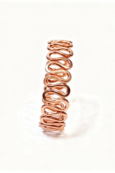 Pozitif Doğal Taş Pure Copper Bracelet, Curved Bracelet 509-1