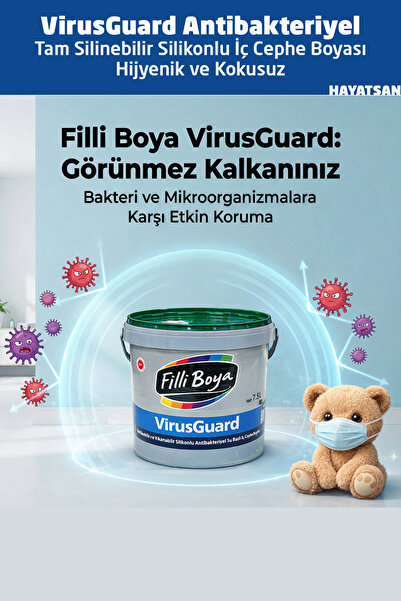 Filli Boya VirusGuard -Tam Silinebilir - Yıkanabilir Silikonlu İç Cephe Boyası Hijyenik