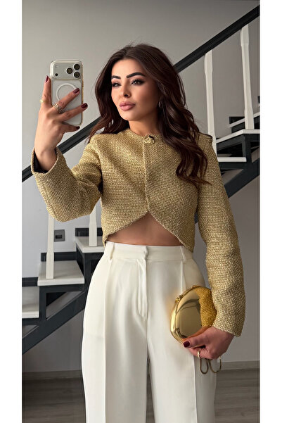 Oslove Gold Button Jacket with Metallic Thread