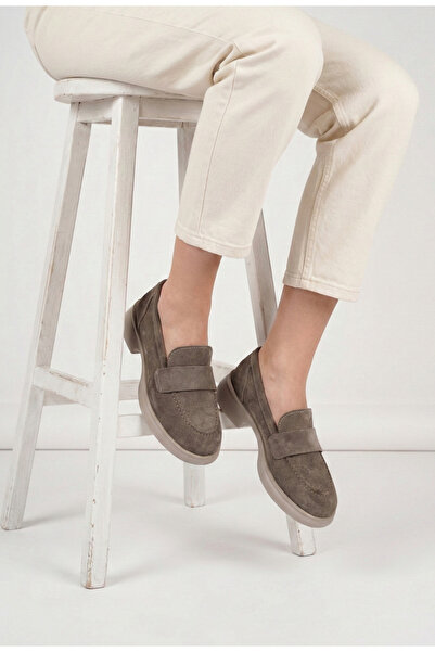 Dasha Women's taupe Leather loafers