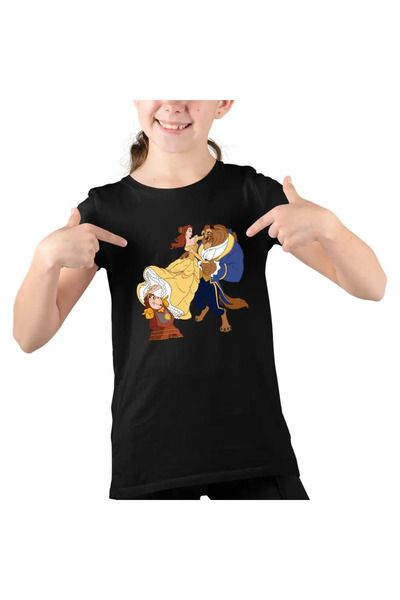 OEM Παιδικό Κοριτσίστικο T-Shirt Η Πεντάμορφη και το Τέρας με το Κάστρο