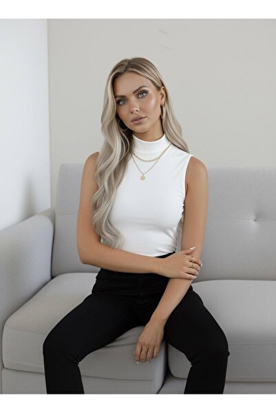 hashtag Women's 6-Piece Zero Sleeve Sleeveless Bodysuit Viscose Turtleneck Bodysuit 6 Pieces Turtleneck