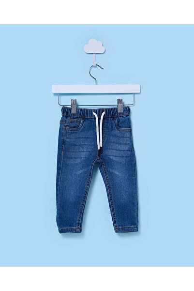 REDTAG بنطلون دنيم أزرق فاتح للأطفال الرضع، سهل الارتداء