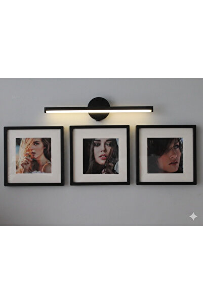 Efeg Decor Sök-Tak Kare Çerçeve Siyah Ve Kendinden Yapışkanlı Pilli Aplik Lam...