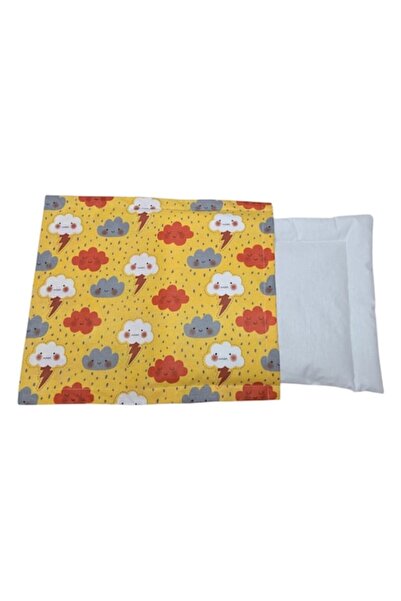 Albatex Home Baby pillow set 30x40x2 cm with pillowcase, M501 Yellow with clo...