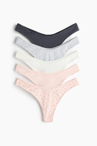 H&M 5'li Pamuklu Thong Külot