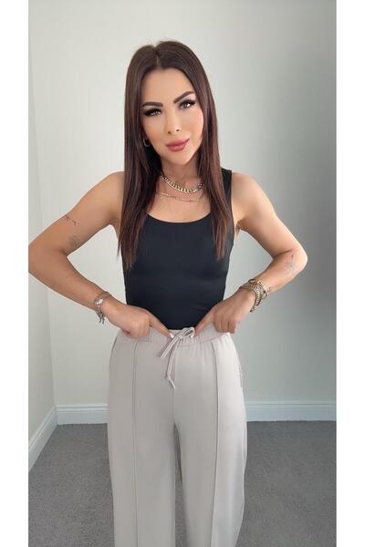 DİDEM GÜLTAKTI Veco Women's Stone Pants with Elastic Waist