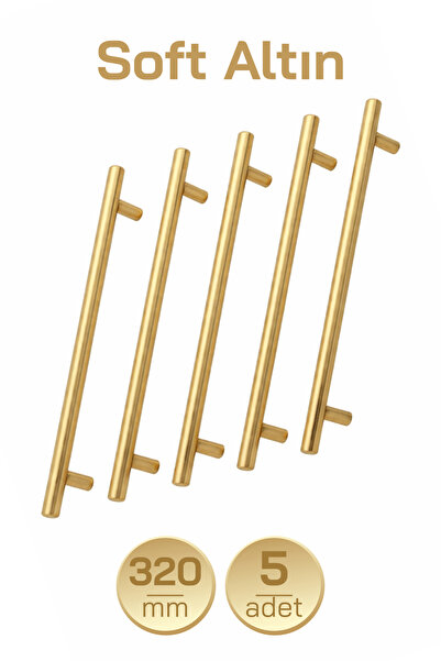 Badem10 (5 komada) 320 mm mekana zlatna metalna ručka za kuhinjski ormarić, l...