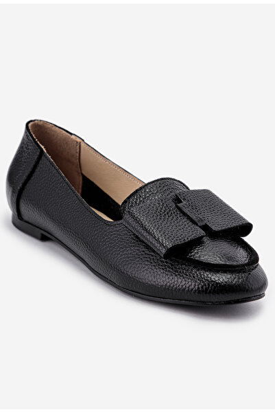 Dasha Mocasini dama negri din piele naturala cu funda