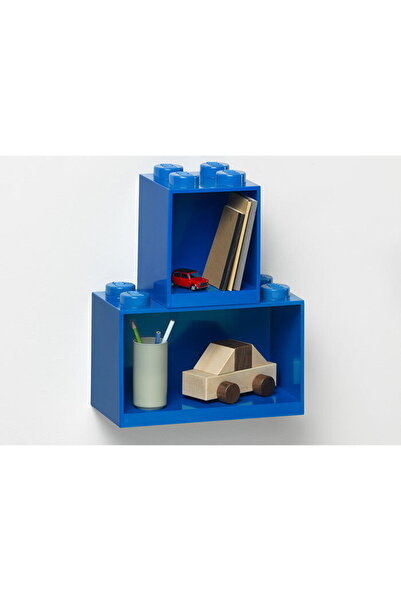 Room Copenhagen Set de 2 rafturi din cărămizi LEGO - Albastru
