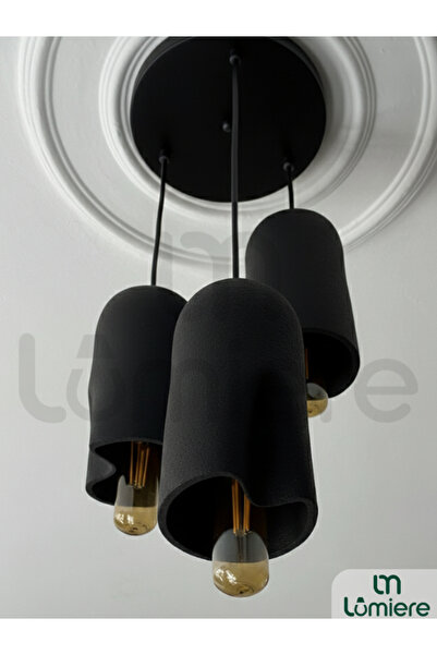 lumiere Design Luma Avize 3’lü Beton Görünümlü Iskandinav & Bohem Sarkıt Aviz...