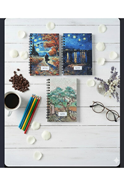 Defterci Spiral Cardboard Cover Set of 3 Lined School Notebooks 80 Sheets, No...