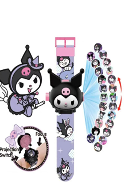 Pofika Kuromi Sanrio Karakterleri Projeksiyonlu Saat 24 Farklı Karakteri Yans...