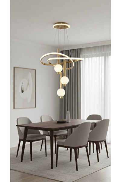 BAYGÜL ELEKTRİK SARMAŞIK LEDLİ 3'LÜ BUĞULU TOP, 3 RENK GOLD AVİZE