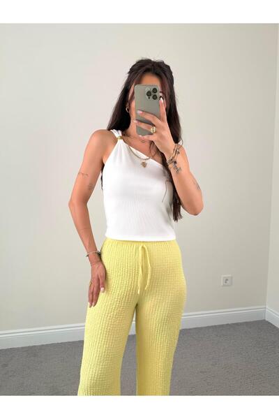 DİDEM GÜLTAKTI Jisoo Women's High Waist Bubble Yellow Pants