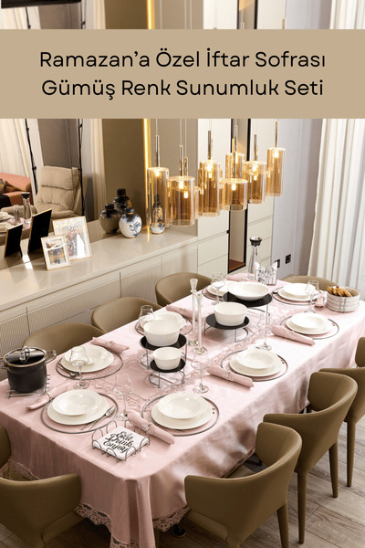 Edora Home Special Iftar Table Presentation Set for Ramadan |   Silver Detail...