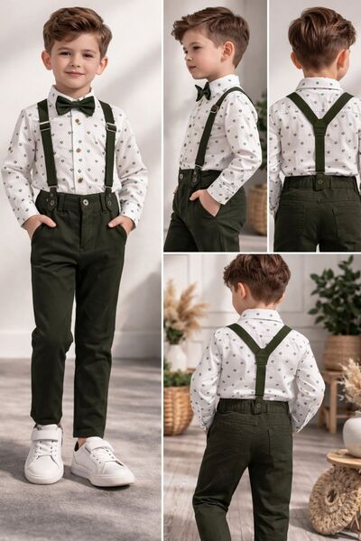EGELİMODA Seasonal 3-Piece Boy's Set with Bow Tie