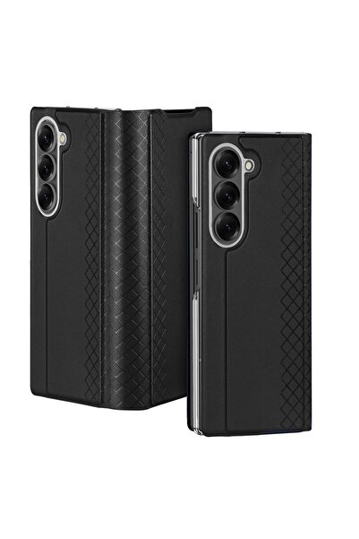 Dux Ducis Husă tip portofel din piele PU Brill pentru Galaxy Z Fold7, neagră