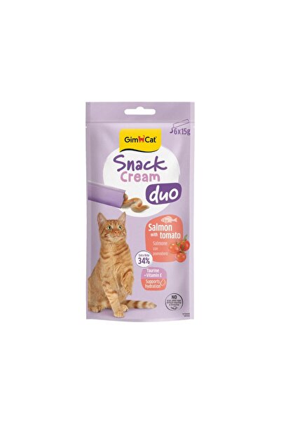 Gimcat Snack Cream Duo Somonlu & Domatesli Kedi Ödülü 6x15gr