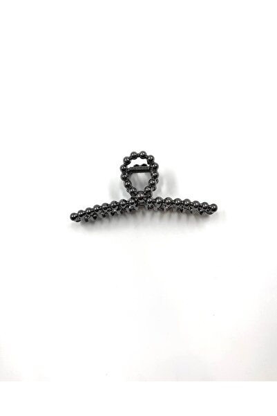 MD Moda Accessories Black Metal Bead Detailed Latch Buckle – Modern Knob Hair...