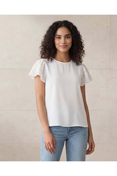 REDTAG Women Blue Plain Casual Blouse