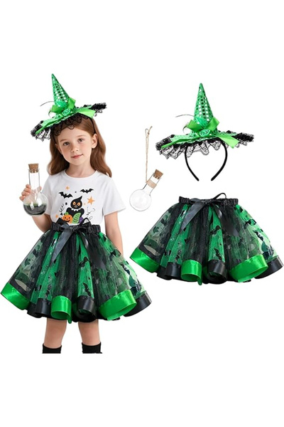 OEM Green witch costume for children 4-9 years old