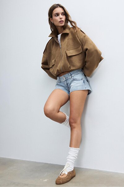 Stradivarius Denim micro shorts