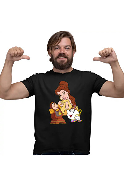 OEM Men's T-Shirt Beauty and the Beast Teapot Clock