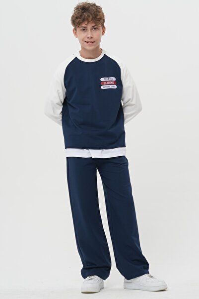 HayKids Boys / Young Men's Navy Blue Raglan Sleeve Extreme Sport Printed Comf...