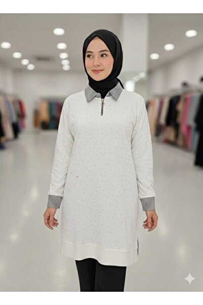 VOSSBOLD Tesettür Full Stone Collared Tunic