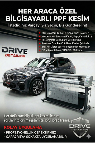 Drive Detailing Passat B8 8,5 Far PPF Kaplama Özel Kesim 190 Micron %100 Tpu ...
