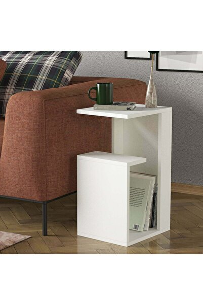 UnicUtil Masuta de Cafea Laterala, UnicUtil, 35 x 29,5 x 60 cm, Alb