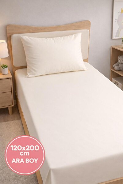 Eponj Home Pes Lastikli Çarşaf Seti OrtaBoy 120x200cm Solid Krem