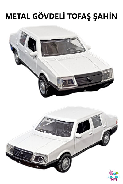 Brother Toys Toy Tofaş Şahin Metal Pull-Release Car White 14 Cm. 1:30 Scale