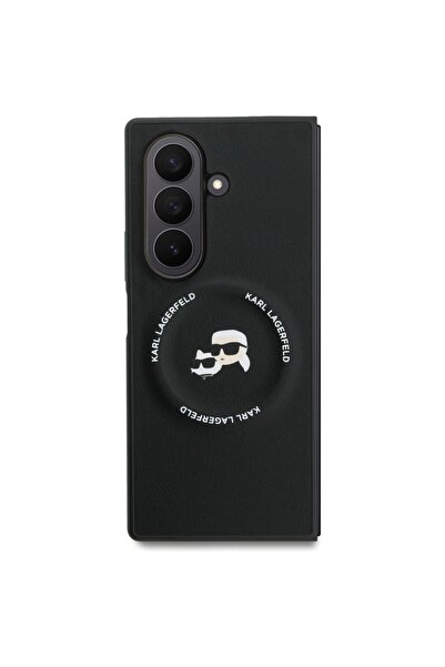Karl Lagerfeld Husă din piele MagSafe pentru Samsung Galaxy Z Fold7 - Neagră