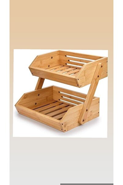 FeyzaDesign Ahşap sebzelik organizer, tezgah üstü mutfak düzenleyici, doğal t...