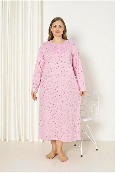 SEBOTEKS 100% Cotton Seasonal Fabric Long Sleeve Plus Size Mother's Nightgown...