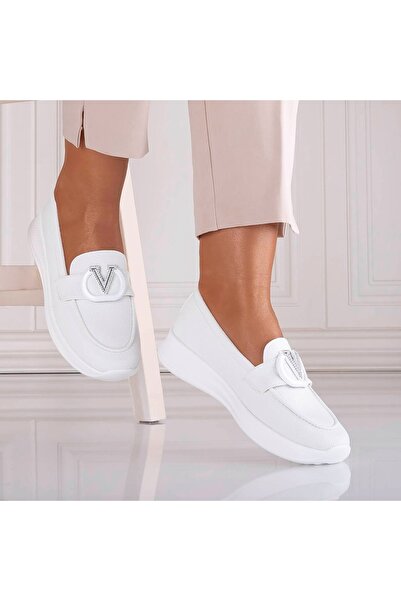 CAROLIE Women's Casual White Shoes Made of Ecological Leather Nelisia, 38