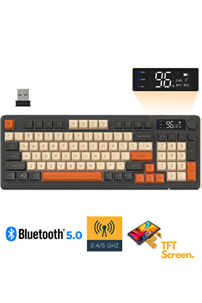 Sarftech Freewolf M96 2.4G+Bt5.0 Triple Mebran Sessiz Tasarım TFT Led Ekranlı...