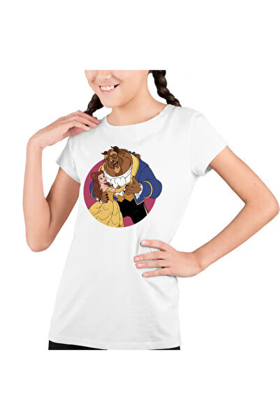 OEM Παιδικό T-shirt με κοντά μανίκια "Η Πεντάμορφη και το Τέρας" για κορίτσια