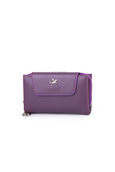 Nas Bag Women's Medium Size Multi-Card Holder and Coin Compartment Purple Dona