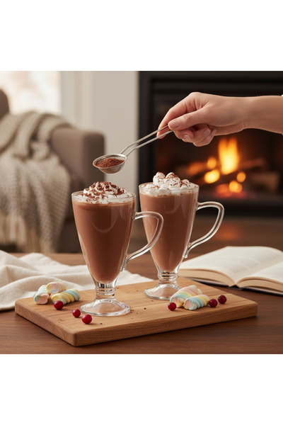 ODİ HOME 4 Adet Cam Latte Bardağı 300 ml