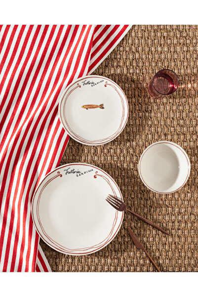 Madame Coco Poisson 2 Kişilik 6 Parça Yemek Seti - Bordo
