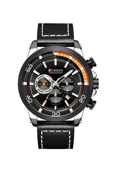 Curren Men's Chronograph Waterproof Genuine Leather Band Casual Quartz Watch ...