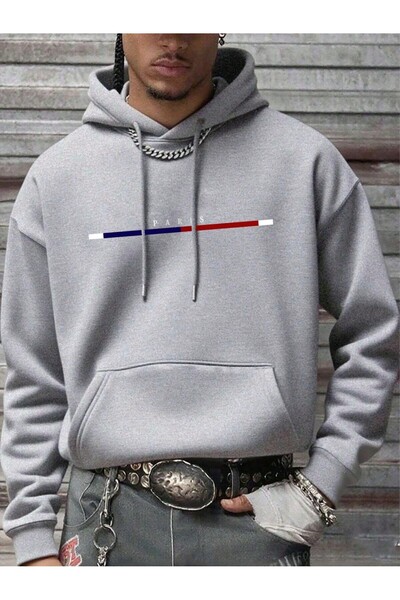 shams style Sweatshirt Hooded Thick Fabric Bost Printed (Men's)