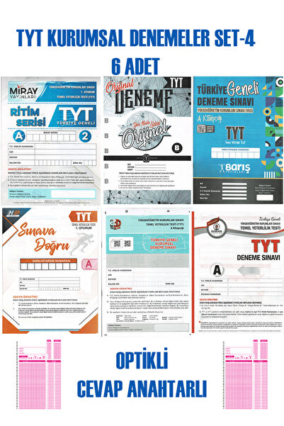 Orijinal Yayınları TYT Kurumsal Denemeler Karma Set-4 (Orijinal Miray Barış H...