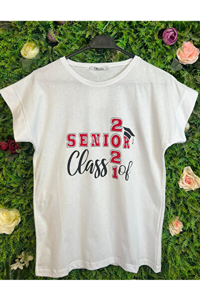 Mad Diva White Cotton T- Cotton, Senior Class Of