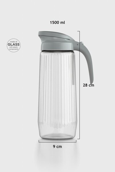 Renga Beluga 1500 ml Gravürlü Cam Sürahi 111021 Gri